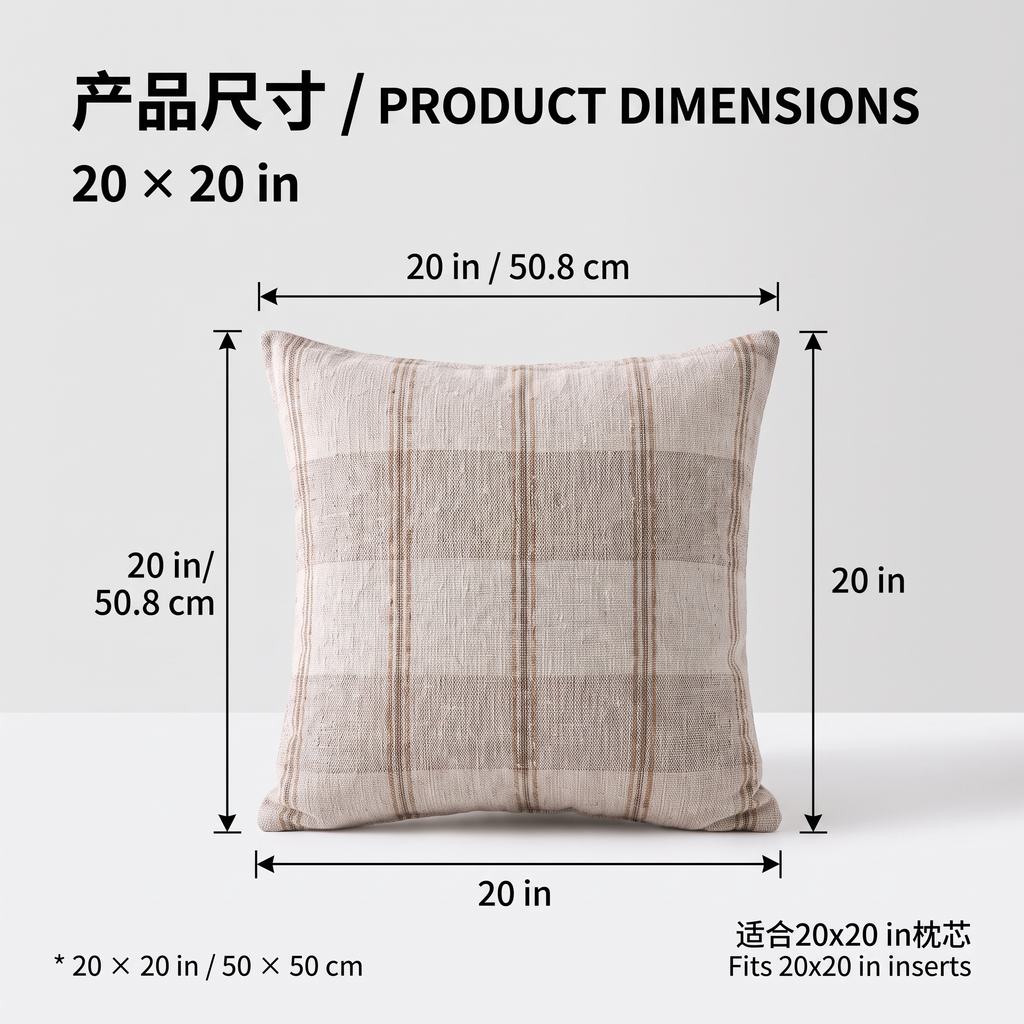 Vedfra™ Neutral Plaid & Textured Throw Pillow Set for Layered Sofas