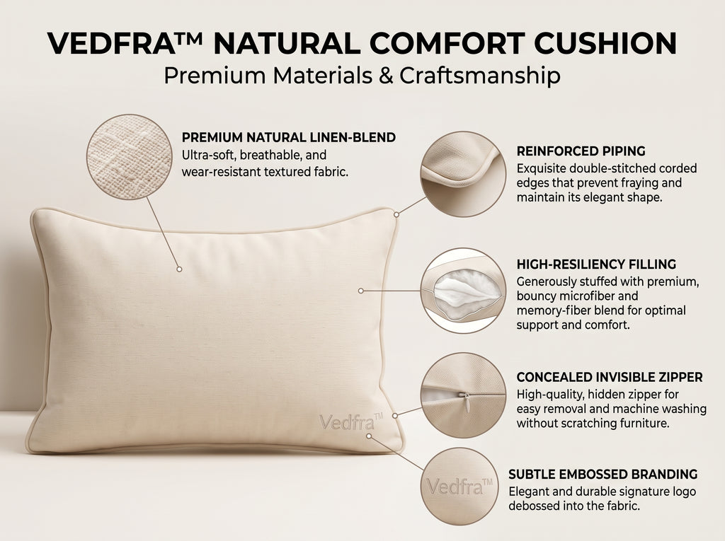 Vedfra™ Sculpted Lumbar Accent Pillow for Calm Modern Interiors