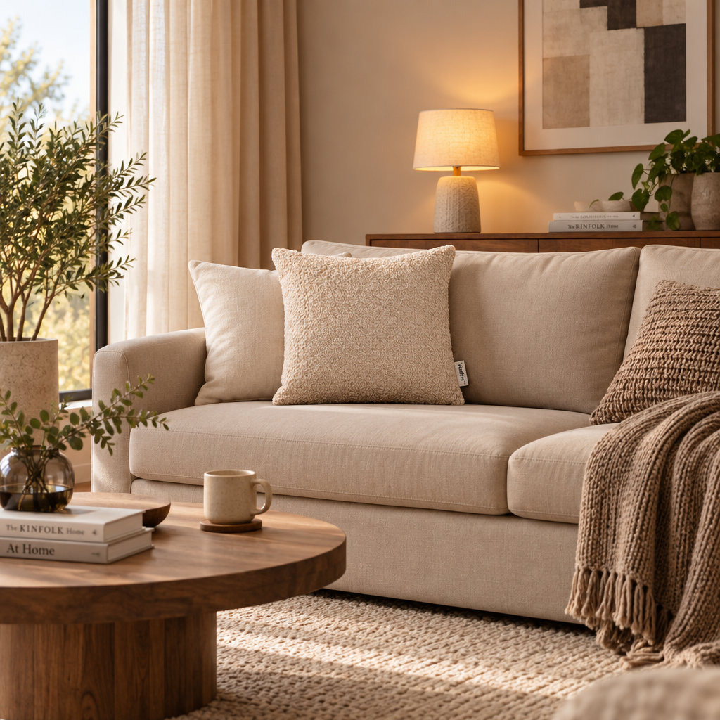 Vedfra™ Warm Taupe Textured Throw Pillow Set for Cozy Spaces