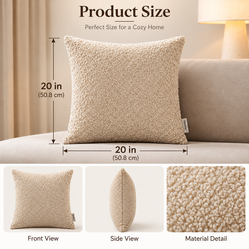 Vedfra™ Warm Taupe Textured Throw Pillow Set for Cozy Spaces