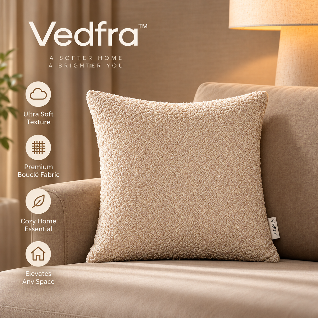 Vedfra™ Warm Taupe Textured Throw Pillow Set for Cozy Spaces