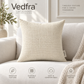 Vedfra™ Minimal Ivory Textured Cushion for Everyday Sofa Styling