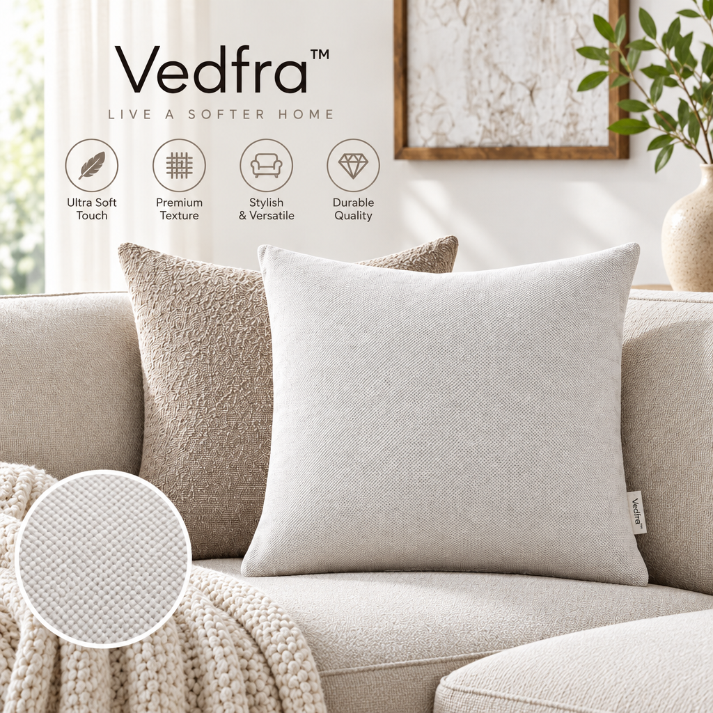 Vedfra™ Textured Neutral Pillow Pair for a Polished Living Room