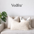 Vedfra™ Chunky Knit Ivory Lumbar Pillow for Cozy Layering