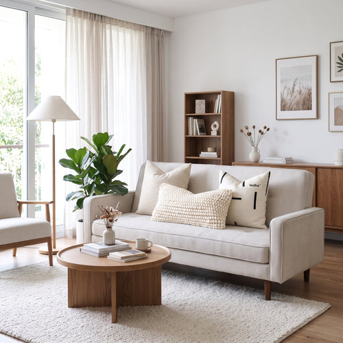 Vedfra™ Chunky Knit Ivory Lumbar Pillow for Cozy Layering