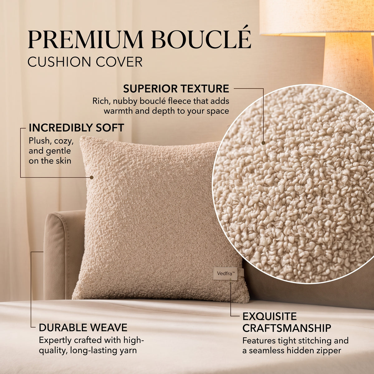 Vedfra™ Natural Texture Accent Pillow Set for Soft Contemporary Homes