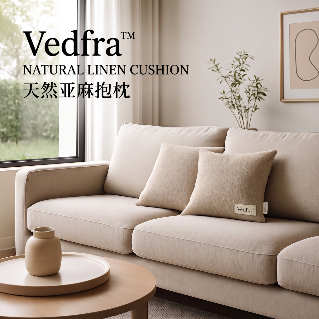 Vedfra™ Natural-Look Linen Cushion Set for Soft Layered Seating