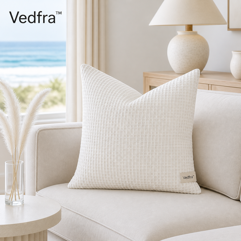 Vedfra™ Coastal Ivory Sofa Pillow Set for Airy Home Interiors